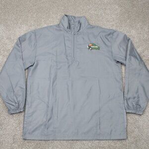 Team USA Windbreaker Jacket Men Large Gray 1/4 Zip Rio Olympics Logo Pullover